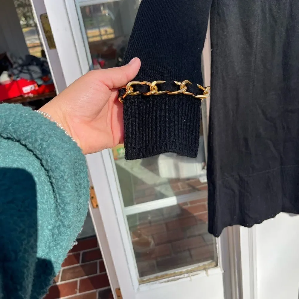 Milly Gold Chain Cashmere Sweater Dress